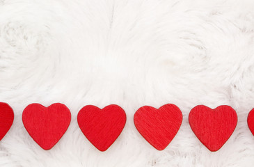 Obraz na płótnie Canvas Valentines Day Themed Background on Soft White Fur