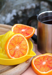 orangenscheiben weden ausgepresst