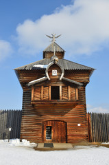 Спасская проезжая башня Илимского острога, 1667 год. "Тальцы", Иркутская область