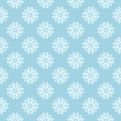 White and blue floral seamless pattern