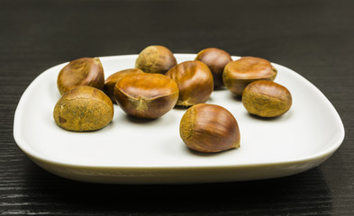 Chestnuts on a plate.