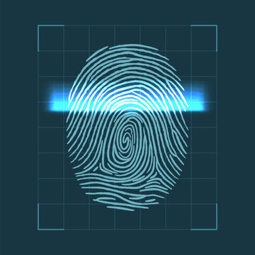 Abstract geometric concept for scanning fingerprints. personal ID verification. Vector illustration