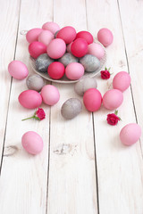 Obraz premium Pink and grey Easter eggs