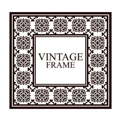 Vintage ornamental frame. Luxury elegant ornament. Flourished border. Element for brochures. Template for design. Vector illustration