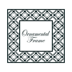 Vintage ornamental frame. Luxury elegant ornament. Flourished border. Element for brochures. Template for design. Vector illustration
