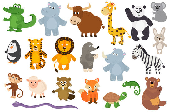 set of isolated animals  - vector illustration, eps
