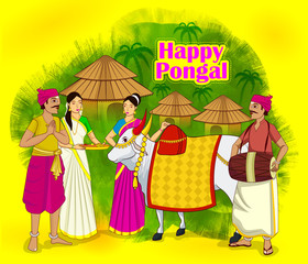 Obraz na płótnie Canvas illustration of happy pongal festival
