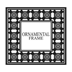 Vintage ornamental frame. Luxury elegant ornament. Flourished border. Element for brochures. Template for design. Vector illustration