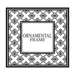 Vintage ornamental frame. Luxury elegant ornament. Flourished border. Element for brochures. Template for design. Vector illustration
