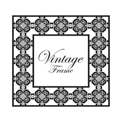 Vintage ornamental frame. Luxury elegant ornament. Flourished border. Element for brochures. Template for design. Vector illustration