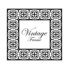 Vintage ornamental frame. Luxury elegant ornament. Flourished border. Element for brochures. Template for design. Vector illustration