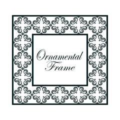 Vintage ornamental frame. Luxury elegant ornament. Flourished border. Element for brochures. Template for design. Vector illustration