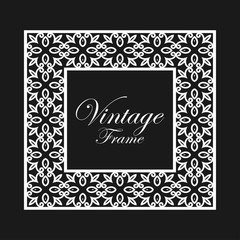 Vintage ornamental frame. Luxury elegant ornament. Flourished border. Element for brochures. Template for design. Vector illustration