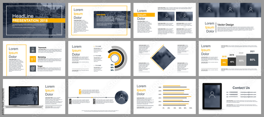 Poster business presentation slides templates from infographic elements. can be used for presentation, flye