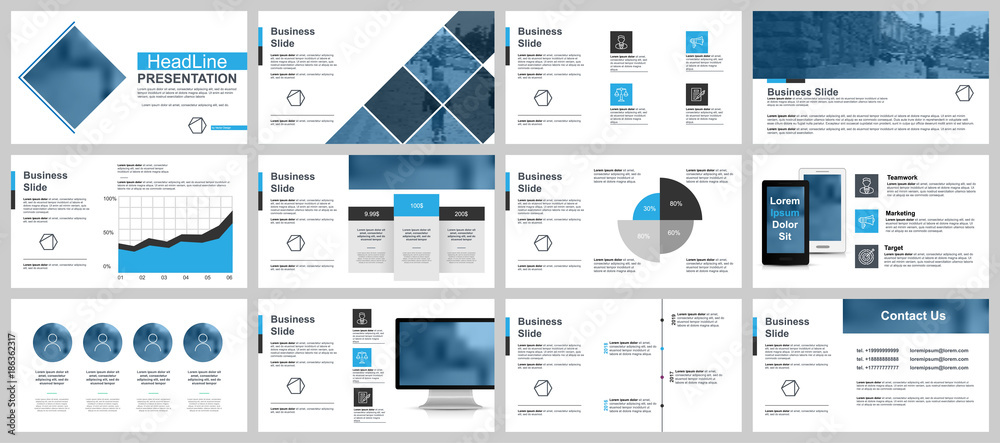 Aufkleber business presentation slides templates from infographic elements. can be used for presentation, flye