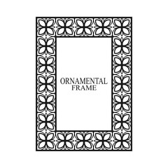 Retro ornamental frame. Flourished ornate border. Luxury elegant ornament. Vintage element. Template for design. Vector illustration
