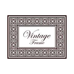 Retro ornamental frame. Flourished ornate border. Luxury elegant ornament. Vintage element. Template for design. Vector illustration