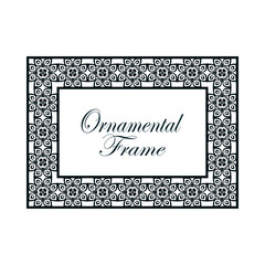 Retro ornamental frame. Flourished ornate border. Luxury elegant ornament. Vintage element. Template for design. Vector illustration