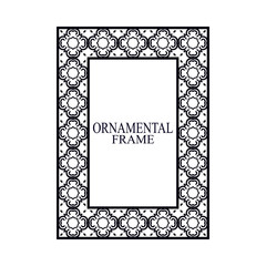 Retro ornamental frame. Flourished ornate border. Luxury elegant ornament. Vintage element. Template for design. Vector illustration