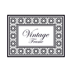 Retro ornamental frame. Flourished ornate border. Luxury elegant ornament. Vintage element. Template for design. Vector illustration