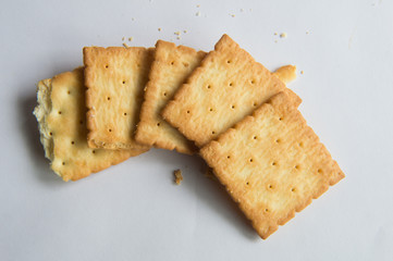 cracker biscuit isolated on white background
