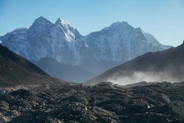 Great mountains on Himalayas in Nepal