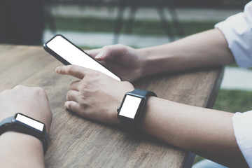 man holding smartphone outdoor. social network communication, wireless connection, lifestyle concept