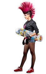 Young punk girl isolated