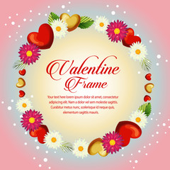 circle gerbera frame valentine card