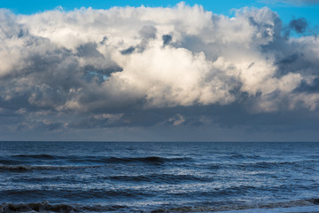 Cold and stormy Baltic sea in winter time.