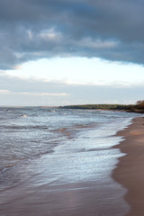 Cold and stormy Baltic sea in winter time.