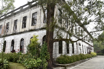 BAGUIO CITY, PHILIPPINES, DECEMBER 13, 2017, The Dominican Hill Retreat House OR Diplomat Hotel, an abandoned structure and a reportedly haunted place at top Dominican Hill