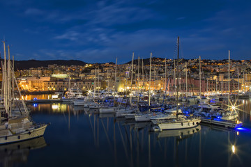 Fototapeta na wymiar Old Port Genoa Night