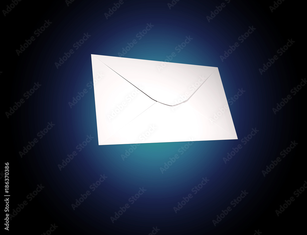 Poster envelope message displayed on a futuristic email interface - 3d rendering