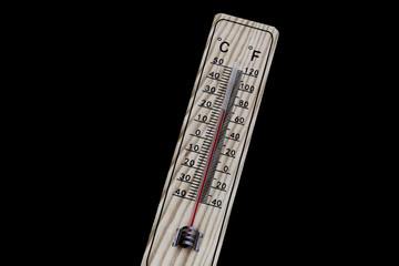 Thermometer zeigt Zimmertemperatur an