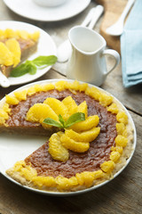 Peanut butter pie with fresh orange