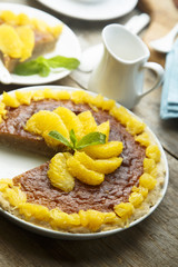 Peanut butter pie with fresh orange