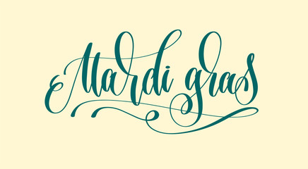 hand lettering inscription text to mardi gras carnival holiday