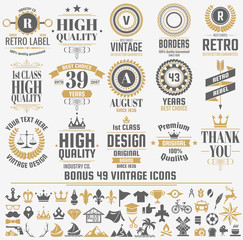 Naklejka premium Vintage Retro Vector Logo for banner