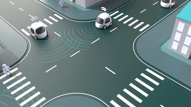 Self-driving cars - 3D Animation