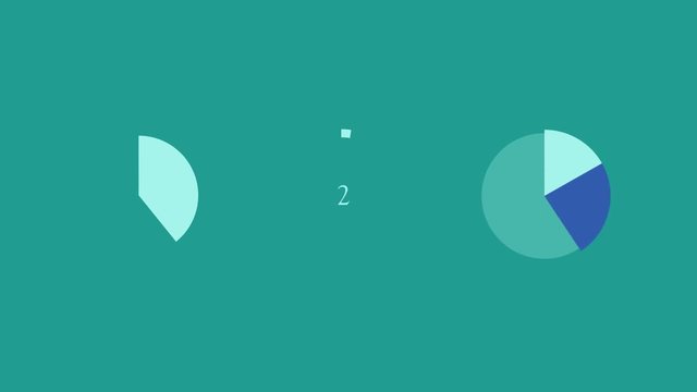 Set of three simple moving pie charts and donuts. Icon or logo in modern flat style pictogram for web site design and mobile apps.