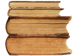 Old Books Edges, Brown Vintage Paper, Isolated over White background