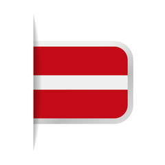Latvia Flag Vector Bookmark Icon
