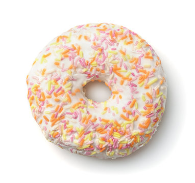 Top view of  glazed doughnut