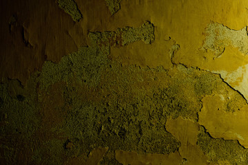 Wall of cement and plaster with cracked surface