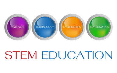 stem education logo 3d button