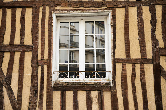 Row Old half-timbered buildings in Rennes, Brittany, France