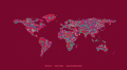 Fototapeta premium Dotted Map Design - Colorful World Map
