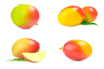 Set of mango red on a white background clipping path