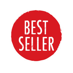 Red stamp with text Best Seller. Vector Illustration.